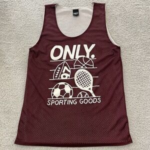 Only NY Sporting Goods Basketball Jersey Mens Medium Maroon Mesh Sleeveless Tank
